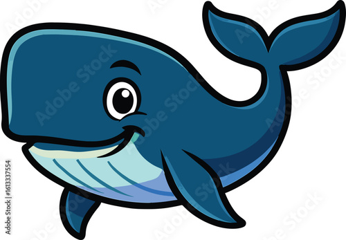 Sperm Whale depicted in a smooth, graceful swimming pose