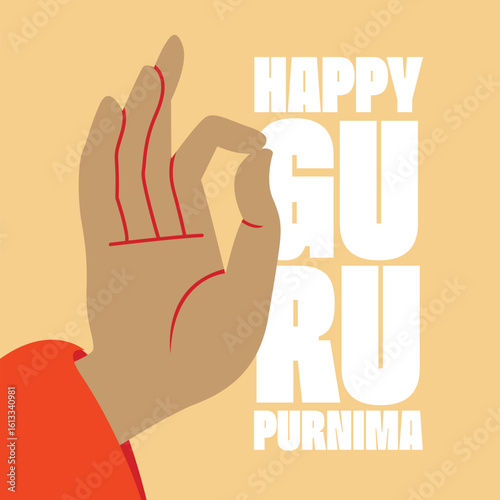 Flat vector art of holy guru meditating.eps