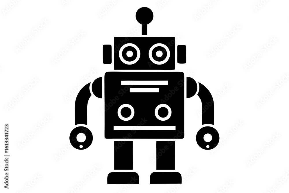 Fototapeta premium Machine robot vector silhouette 