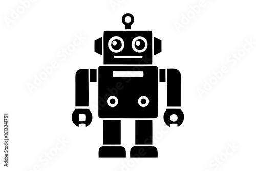Machine robot vector silhouette 