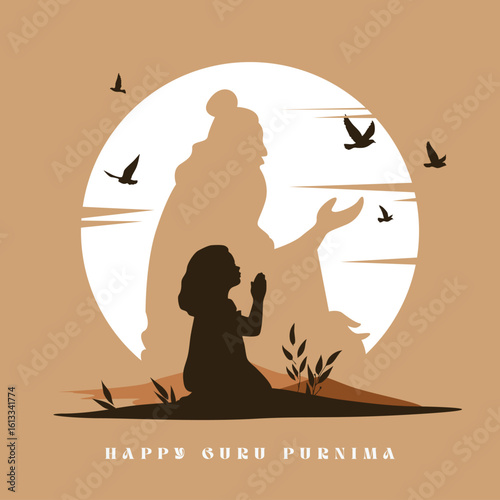 Vector of guru and student exchanging wisdom.eps