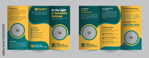 Charity Fundraising Trifold Brochure Design for Donation Campaigns
