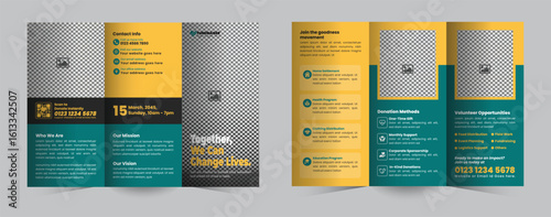 Charity Fundraising Trifold Brochure Design for Donation Campaigns