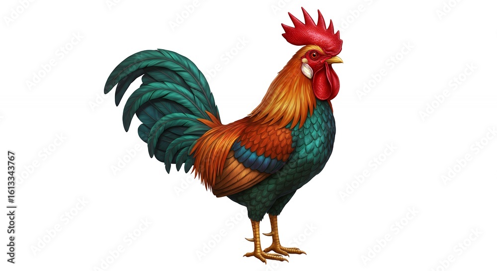 Fototapeta premium Colorful rooster illustration