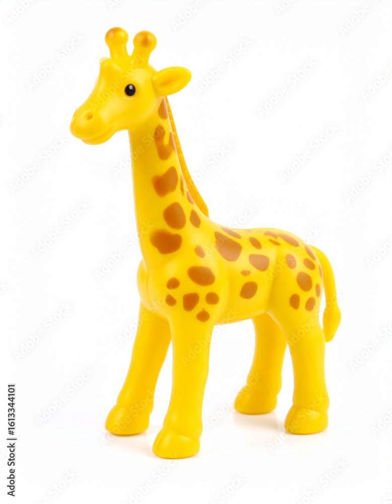 Fototapeta premium cute girrafe rubber toy in white isolated background, high definition photo object