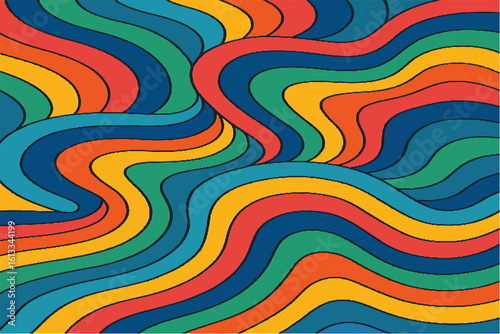 Colorful and Abstract Wavy Patterns Modern and Retro Designs