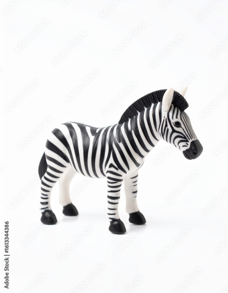 Obraz premium high definition photo object cute zebra rubber toy in white isolated background 