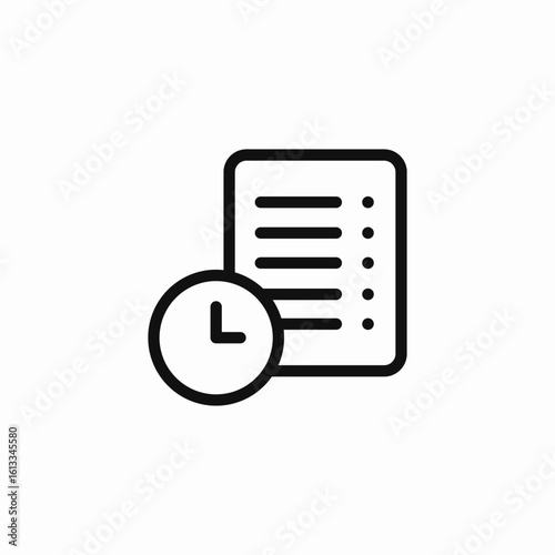 document time clock icon sign vector