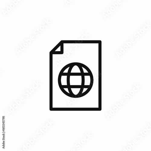 global document file icon sign vector