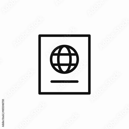 passport mark icon sign vector