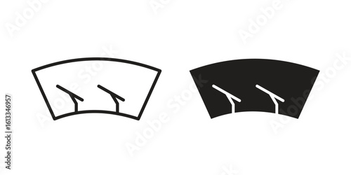 Windscreen icon vector in thin line and flat style with editable stroke