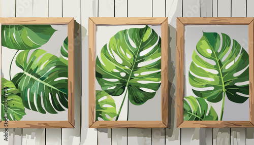 abundance of tropical greenery leaves Background Illustration vector printed