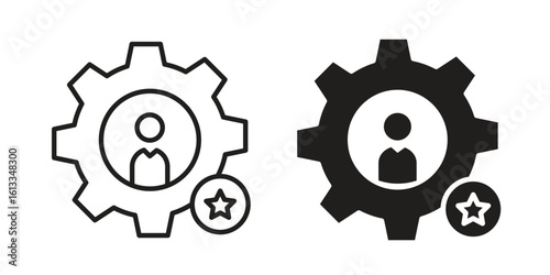 Soft skills icon vector in thin line and flat style with editable stroke