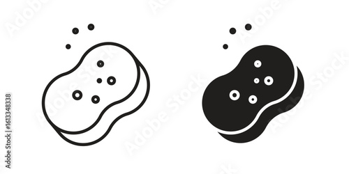 Soap cleaning icon vector in thin line and flat style with editable stroke