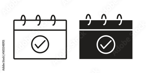 Reservation icon vector in thin line and flat style with editable stroke