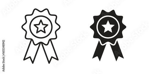 Recognition icon vector in thin line and flat style with editable stroke