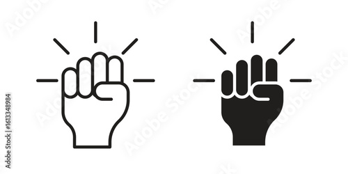 Rebellion icon vector in thin line and flat style with editable stroke