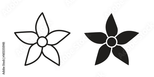 Neroli icon vector in thin line and flat style with editable stroke
