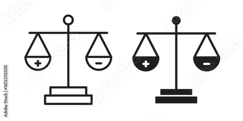 Moral icon vector in thin line and flat style with editable stroke