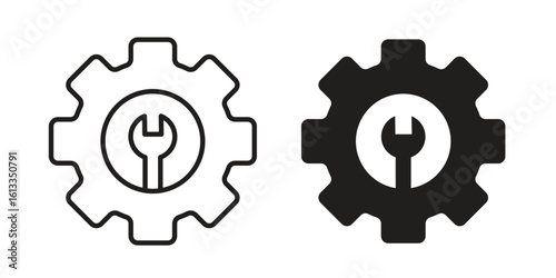 Maintainance icon vector in thin line and flat style with editable stroke