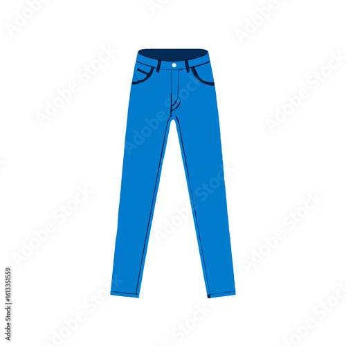 Blue jeans illustration isolated on white background

