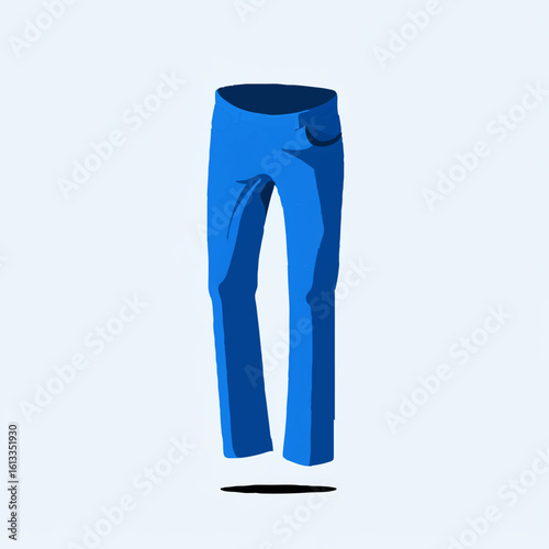 Blue jeans illustration isolated on white background

