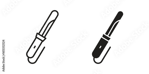 Hair curler icon vector in thin line and flat style with editable stroke
