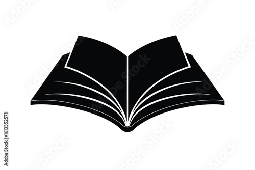 Vector art of an open book displays its pages, representing knowledge and the pursuit of learning