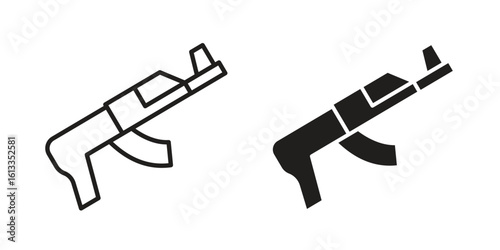 Grenade Launcher icon vector in thin line and flat style with editable stroke