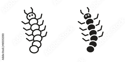 Grub icon vector in thin line and flat style with editable stroke