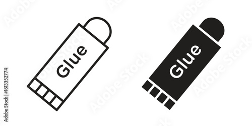 Glue stick icon vector in thin line and flat style with editable stroke