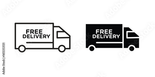 Free delivery icon vector in thin line and flat style with editable stroke