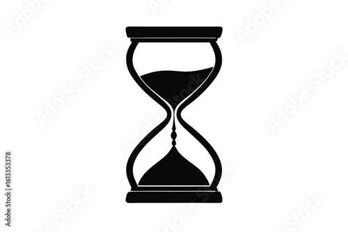 Vector art of an hourglass symbolizing the passage of time, isolated on white