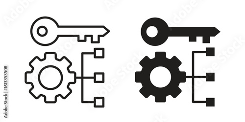 Factor icon vector in thin line and flat style with editable stroke