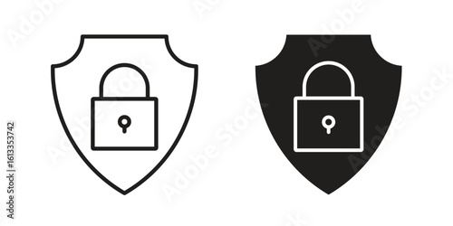 Encryption icon vector in thin line and flat style with editable stroke
