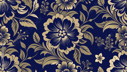 vintage floral wallpaper seamless knitted pattern dark blue colors backgrounds for decorative backdrops can be used wallpaper, pattern fills, web pages, surface textures,seamless pattern, seamless,