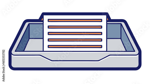 Simple Letter Tray Organizer Vector Art Design