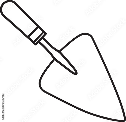 Trowel Silhouette in Black | Construction Hand Tool Icon