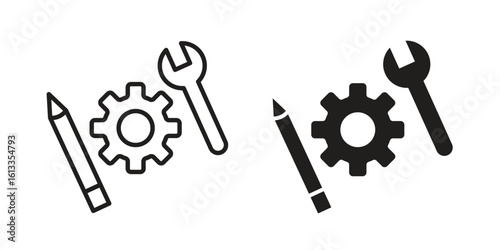 Customized icon vector in thin line and flat style with editable stroke