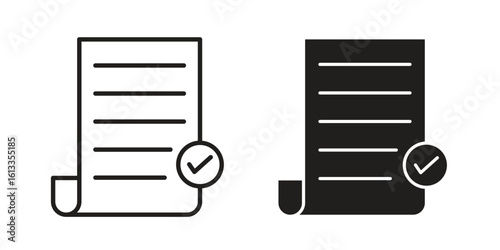 Consent icon vector in thin line and flat style with editable stroke