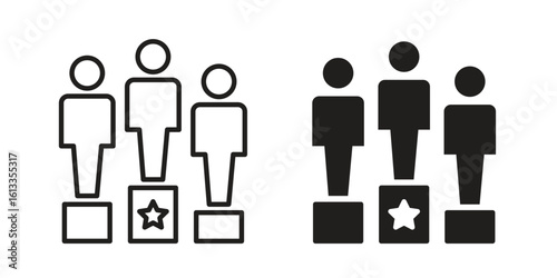 Competitors icon vector in thin line and flat style with editable stroke