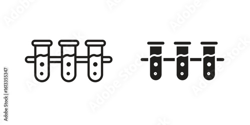Communicating vessels icon vector in thin line and flat style with editable stroke