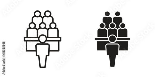 Committee icon vector in thin line and flat style with editable stroke