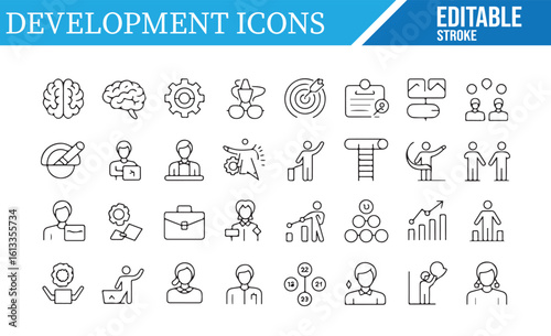 Personal and Professional Development Icons for Education and Business Projects
