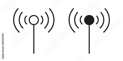 Cellular icon vector in thin line and flat style with editable stroke