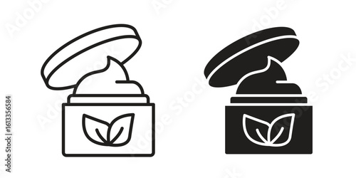 Body cream icon vector in thin line and flat style with editable stroke