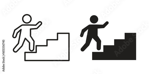 Beginner icon vector in thin line and flat style with editable stroke