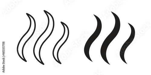 Aroma icon vector in thin line and flat style with editable stroke