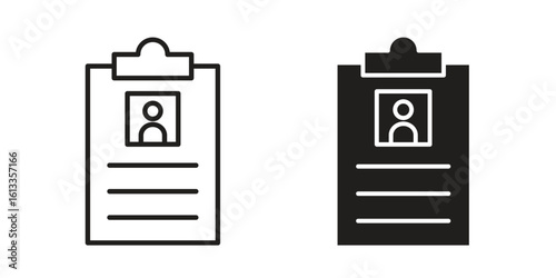 Application form icon vector in thin line and flat style with editable stroke