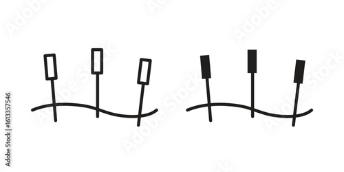 Acupuncture icon vector in thin line and flat style with editable stroke